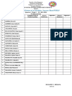 Distribution and Retrieval of Modules /answer Sheet/WHLP: Quarter 1: Week 3 SY: 2021-2022 Vi-Balagtas