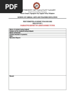 Narrative Report On Assistanship Tutor