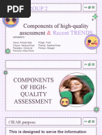 Components of High Quality Assessment and Recent Trends