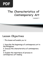 Prelim Lecture The Characteristics of Contemporary Art