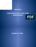 Mathematics As A Tool: Data Management