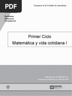 Matematicas y Vida Cotidiana I