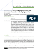 A Review of Success Factors For The Adoption of Green Construction Site Practices in Developing Countries