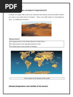 Climate (Temperature and Rainfall) of Hot Deserts