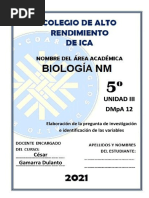 BIOLOGÍA - QUINTO - UNIDAD 3 - DMpA 12 - CESAR GAMARRA DULANTO