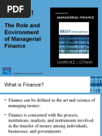 The Role and Environment of Managerial Finance