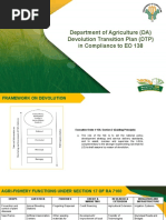 Department of Agriculture (DA) Devolution Transition Plan (DTP) in Compliance To EO 138