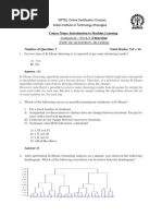 Assignment - Week 8 Type of Question: MCQ/MSQ: Course Name: Introduction To Machine Learning Clustering