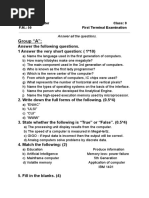 Group "A":: Answer The Following Questions. 1 Answer The Very Short Question: (1 10)