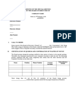 Minutes Re Resignation of Directors