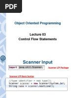 Object Oriented Programming: Control Flow Statements