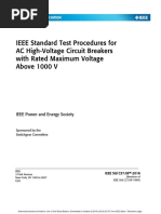 Ieee Standard Test Procedures For Ac Highvoltage Circuit Breaker