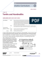 Tenths and Hundredths: Mathematics Curriculum