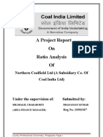 A Project Report On Ratio Analysis Of: Northern Coalfield LTD (A Subsidiary Co. of Coal India LTD)