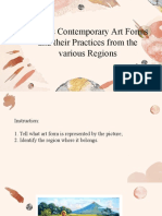 Various Contemporary Art Forms and Their Practices From The Various Regions