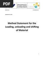 Method Statement For The Loading, Unloading and Shifting of Material