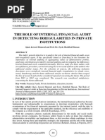 The Role of Internal Financial Audit in Detecting Irregularities in Private Institutions