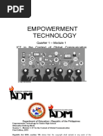 Empowerment-Technology-SHS - Q1 - Mod1 - ICT in The Context of Global Communication - Ver3