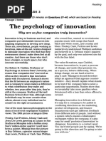 Psychology of Innovation