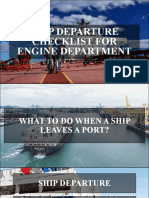 Ship Departure Checklist For Engine Department