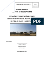 Informe Ambiental Nº04 - "Creación de Pavimentación Flexible y Vereda en El CPM Villa El Milagro, Distrito de Eten - Chiclayo - Lambayeque"