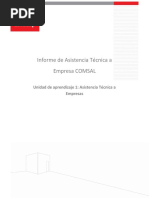 Informe de Asistencia Técnica A Empresa COMSAL