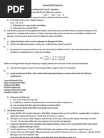 Advanced DSP Final Exam