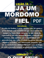 Lição 13 - Seja Um Mordomo Fiel