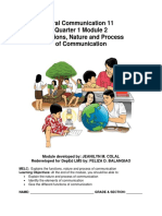 OC11Q1M2 Functions Nature and Process of Communication