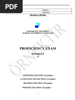 Proficiency Exam: Booklet A