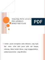 Teknik Pencatatan Dan Pelaporan