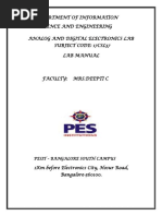 Department of Information Science and Engineering Analog and Digital Electronics Lab Subject Code: 17Csl37 Lab Manual