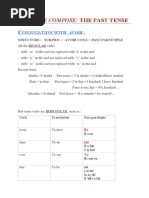 Le Passe Compose: The Past Tense: Onjugation With Avoir