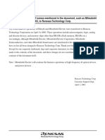 Regarding The Change of Names Mentioned in The Document, Such As Mitsubishi Electric and Mitsubishi XX, To Renesas Technology Corp