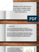 Determinación de Grasa en La Lacteos Aplicando Un Método Gravimétrico