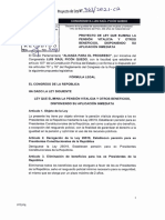 Proyecto de Ley Que Elimina Pensión Vitalicia