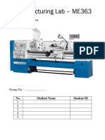 Manufacturing Lab - ME363: Lathe Machine