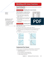 Modeling With Linear Functions 1.3: Essential Question