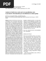 Analysis of Yield Stress Ratio and Overconsolidati