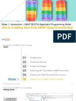 Unit 6: Creating Your First Abap Cloud Console App: Week 1: Introduction - Abap Restful Application Programming Model