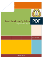 Post-Graduate Syllabus: Department of Physics