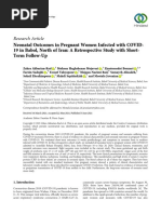 Research Article Neonatal Outcomes in Pregnant Women Infected With COVID-19 in Babol, North of Iran: A Retrospective Study With Short - Term Follow-Up