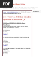 300+TOP Food-Nutrition Objective Questions & Answers MCQs