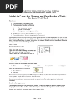 Module in Properties, Changes, and Classification of Matter