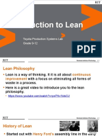 Lean: Introduction To Lean: Toyota Production Systems Lab Grade 9-12