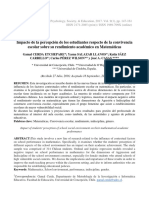 Impacto de La Percepción de Los Estudiantes Respecto de La Convivencia Escolar Sobre Su Rendimiento Académico en Matemáticas