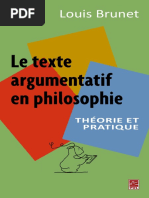 Louis Brunet-Le Texte Argumentatif en Philosophie-Jericho