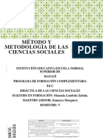 Método y Metodologìa de Las Ciencias Sociales