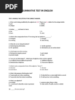 Summative Test in English: Test I: Encircle The Letter of The Correct Answer