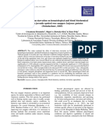 Effect of Short-Term Starvation On Hematological and Blood Biochemical Parameters in Juvenile Spotted Rose Snapper Lutjanus Guttatus